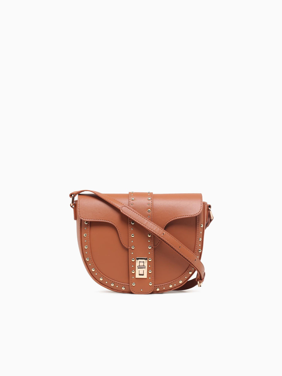 Stud Crossbody Tan Tan