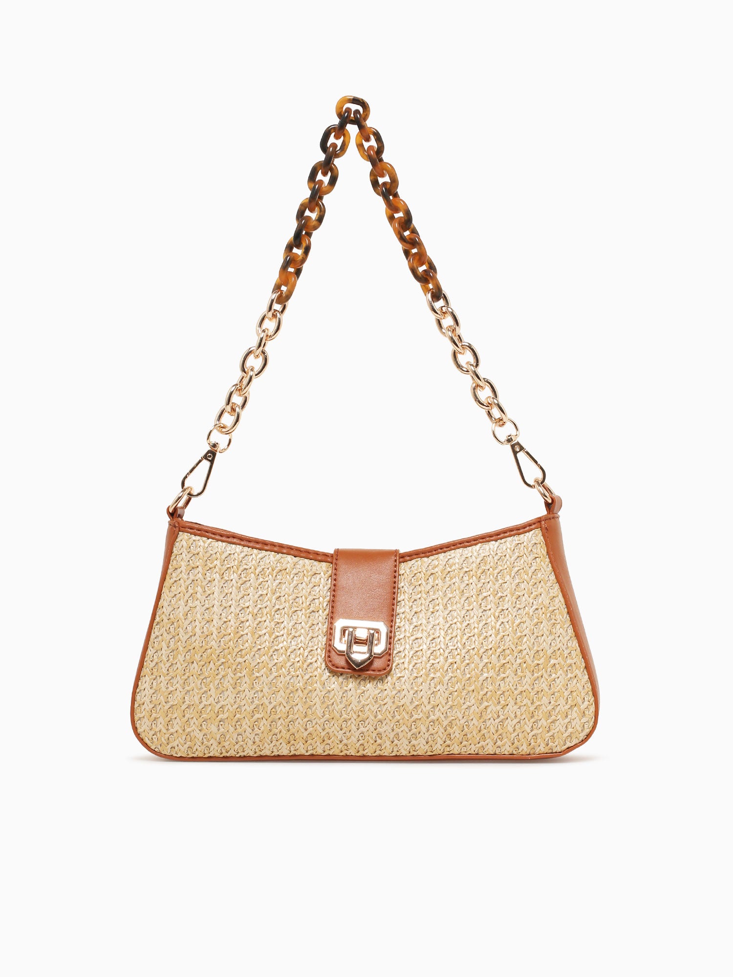 Melody Shoulder Bag Tan Raffia Tan