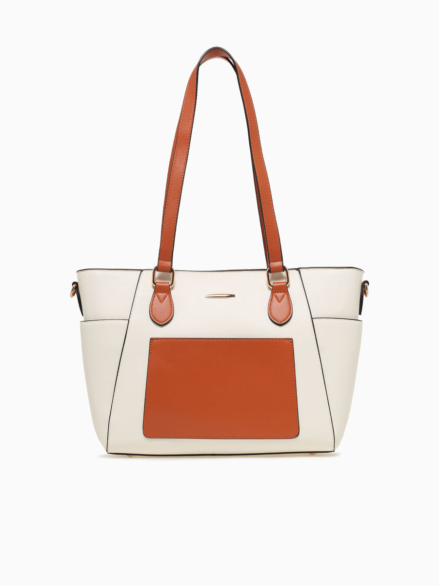 Farah Tote Tan Off white Tan