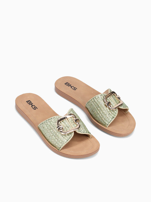 Lillith Green Raffia Green / 5 / M