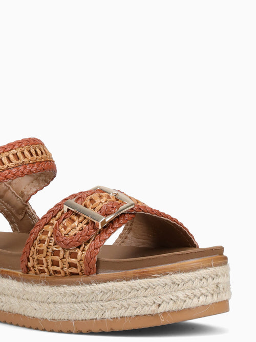 Lenny Brown Raffia Brown / 5 / M