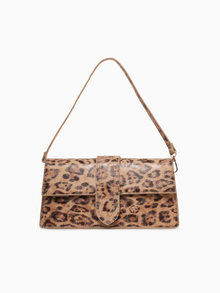 Sarah Shoulder Bag Animal Print Brown Multi