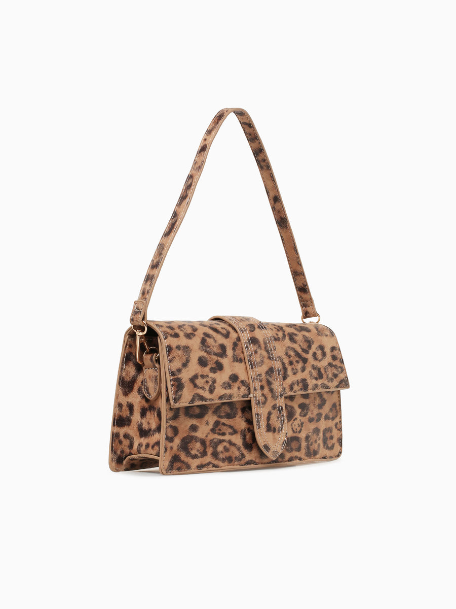 Sarah Shoulder Bag Animal Print Brown Multi