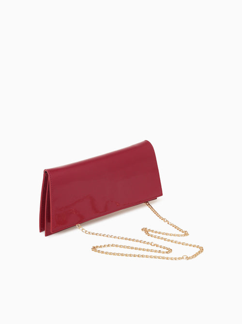 Lia Clutch Red Patent Red