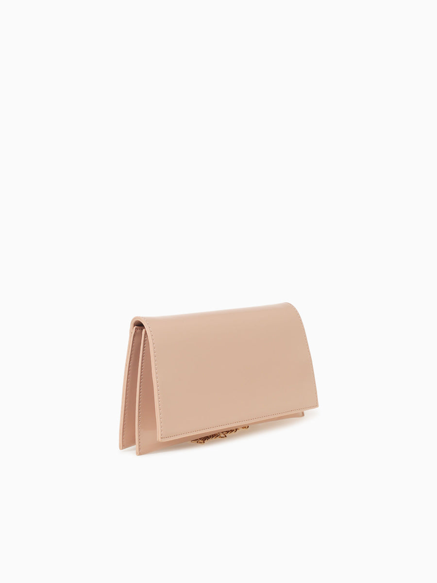 Lia Clutch Nude Patent Beige