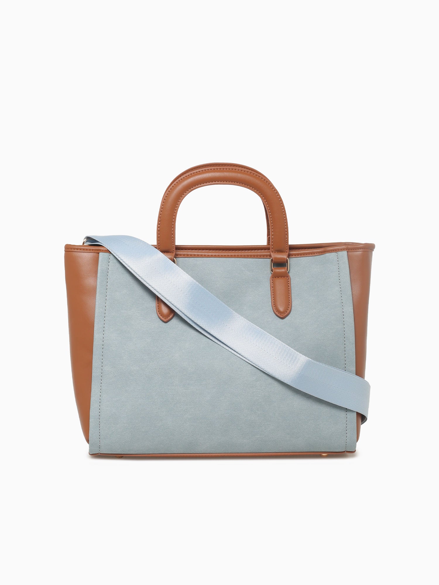 Tania Top Handle Denim Tan Blue