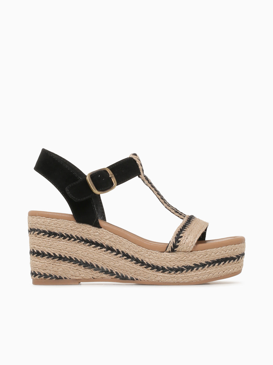 Annika Natural  Black textile Black / 5 / M