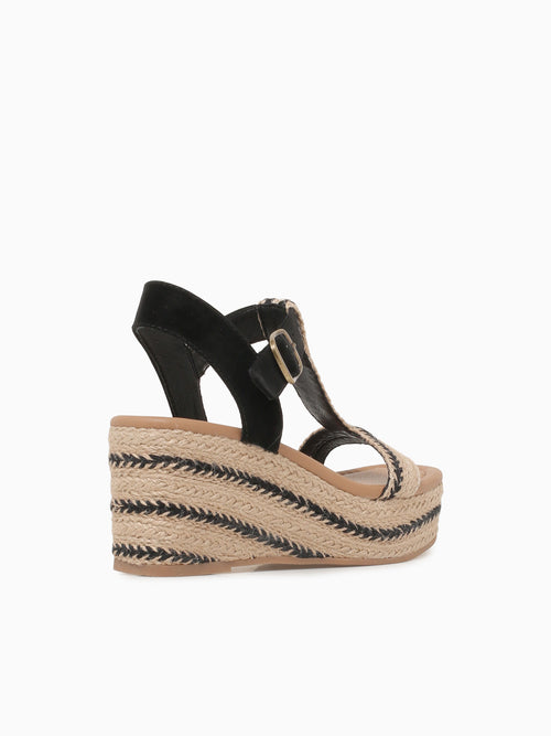 Annika Natural  Black textile Black / 5 / M