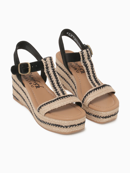 Annika Natural  Black textile Black / 5 / M