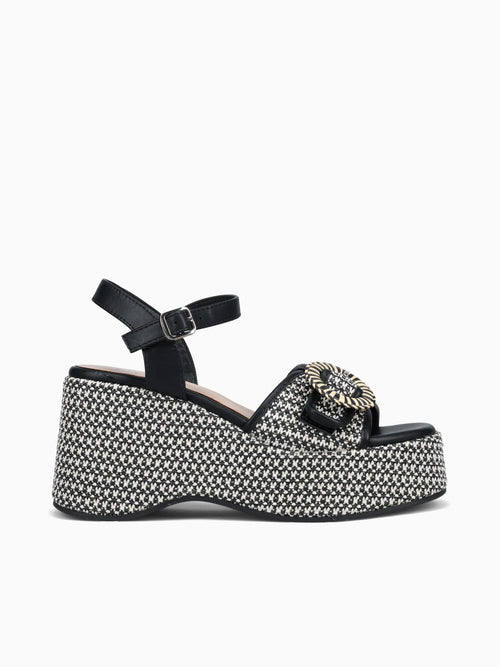 Sandy Black Raffia Black / 5 / M