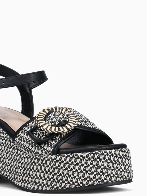 Sandy Black Raffia Black / 5 / M