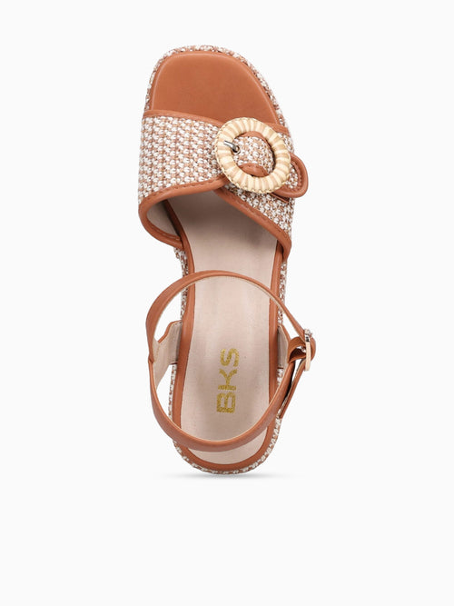 Sandy Brown Raffia Brown / 5 / M