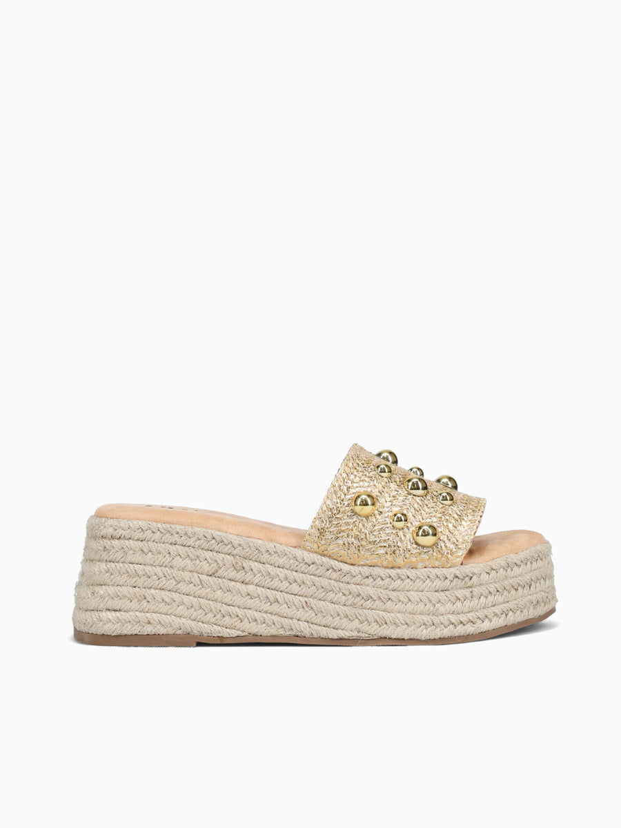 Beatrice Gold Raffia Gold / 5 / M