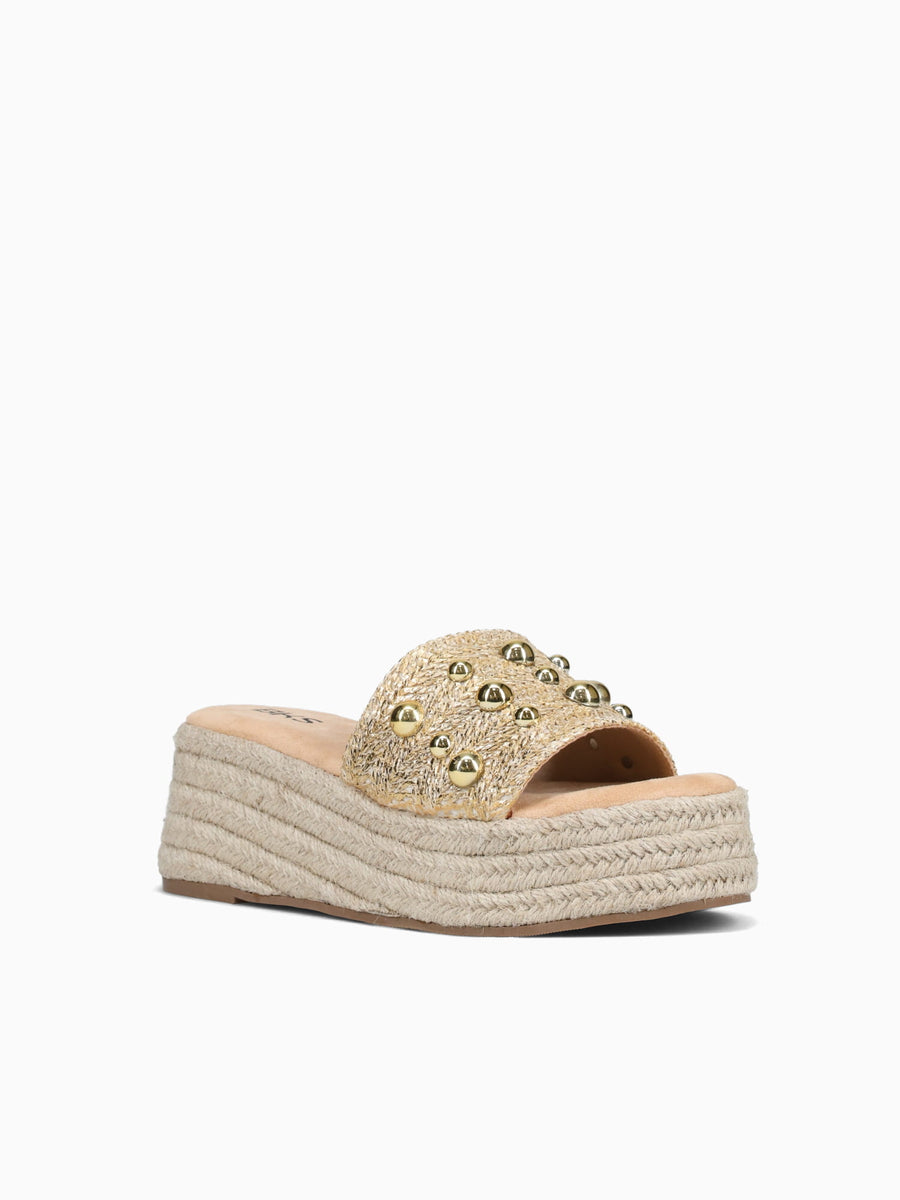 Beatrice Gold Raffia Gold / 5 / M