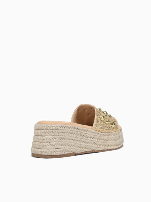 Beatrice Gold Raffia Gold / 5 / M