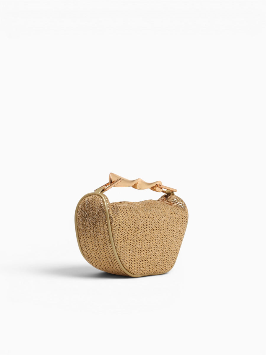 Lia Top Handle Gold Raffia Gold