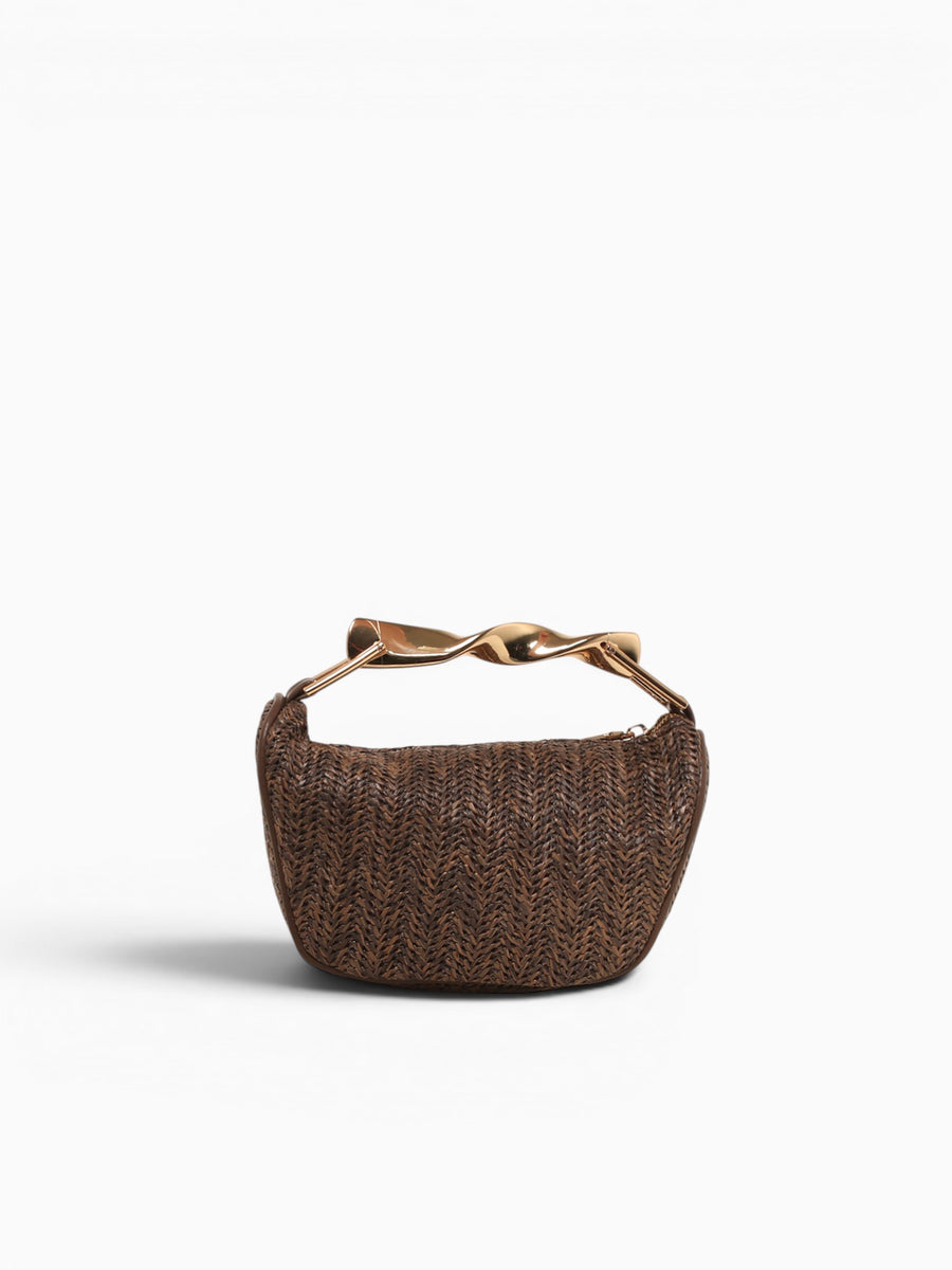 Lia Top Handle Brown Raffia Brown