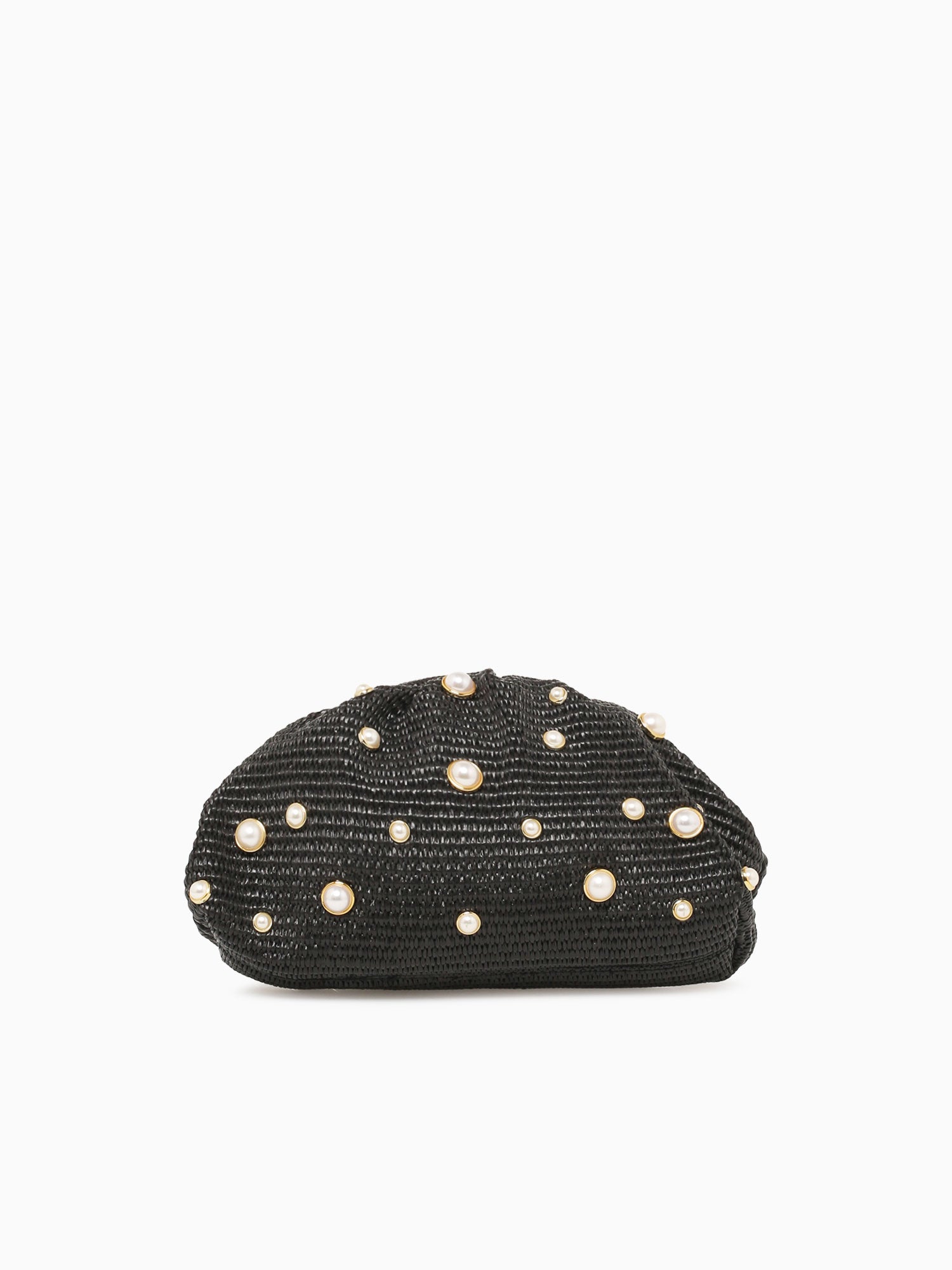 Pearl Kisslock Black Raffia Black