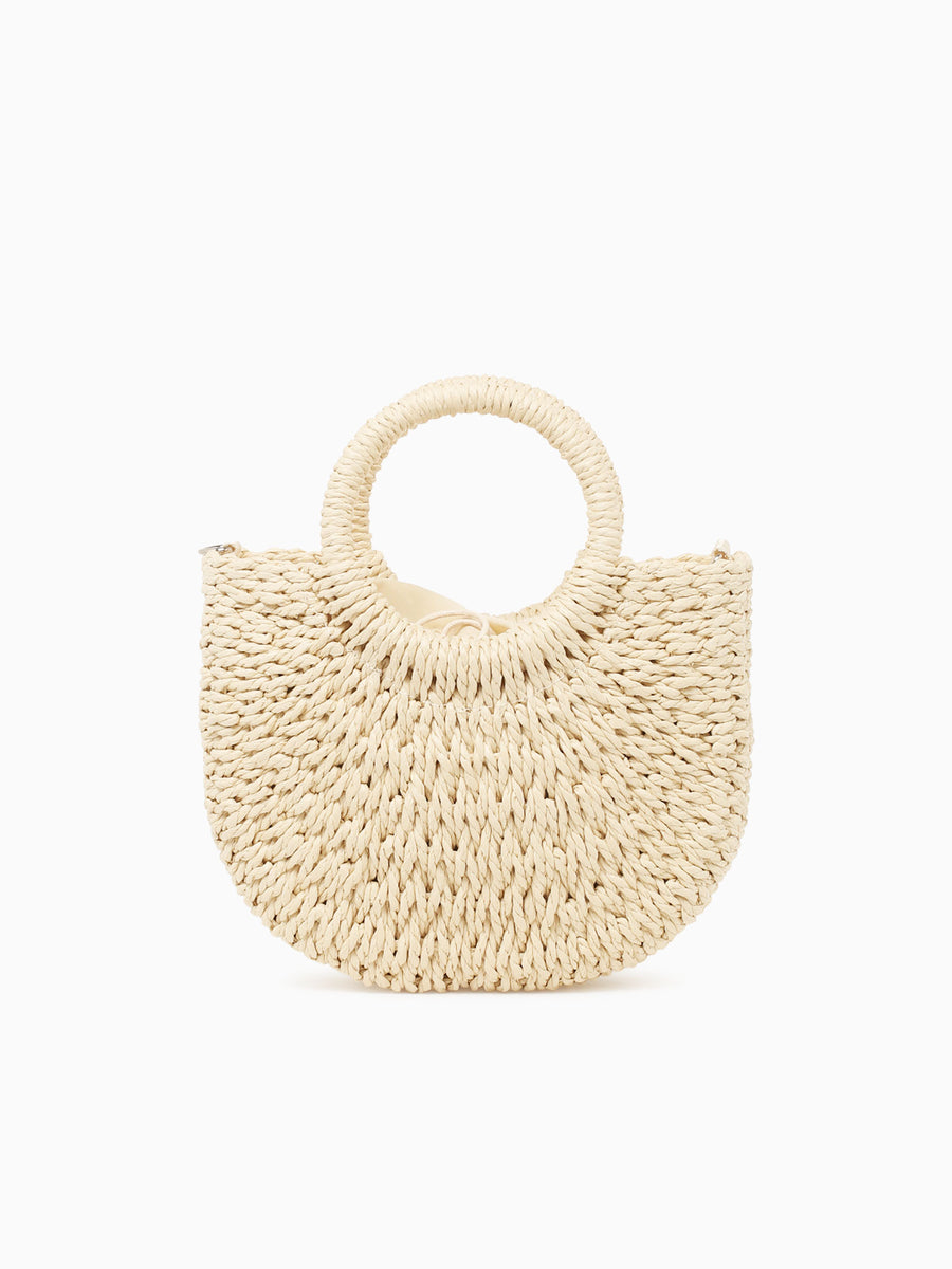 Fey Top Handle Silver Beige Silver