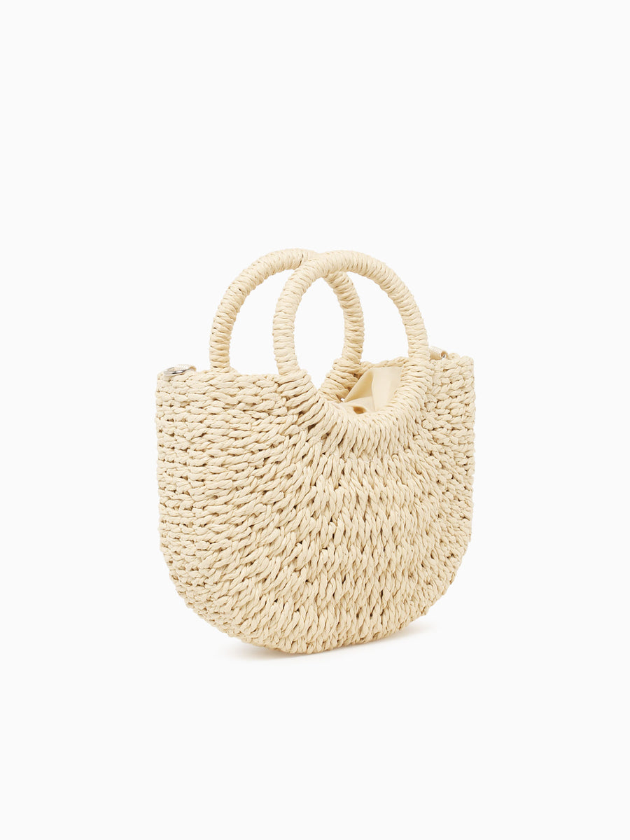 Fey Top Handle Silver Beige Silver