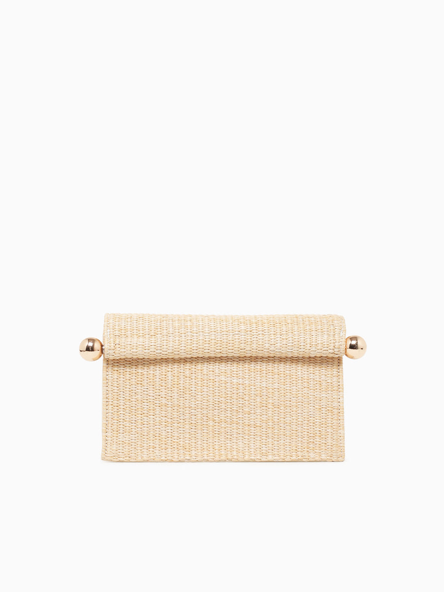 Staci Clutch Beige Raffia Beige