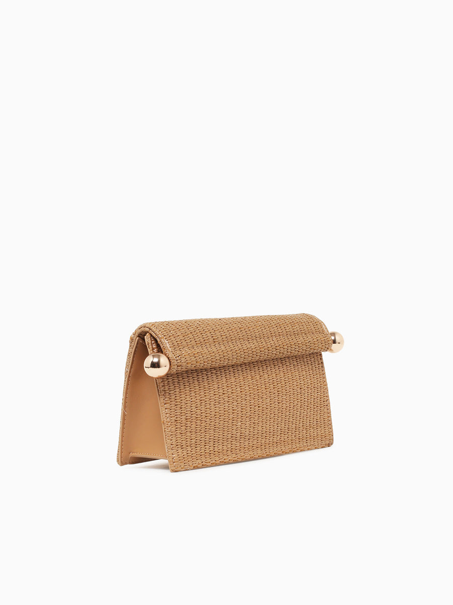 Staci Clutch Brown Raffia Brown