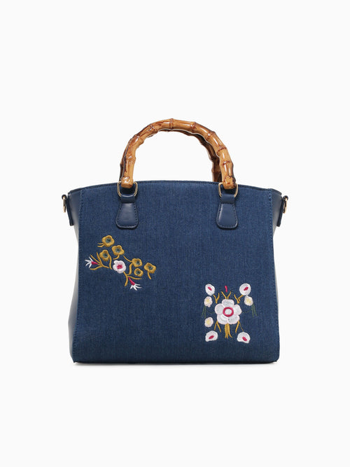Flora Top Handle Denim Dark Blue