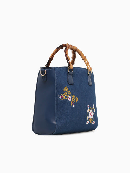 Flora Top Handle Denim Dark Blue