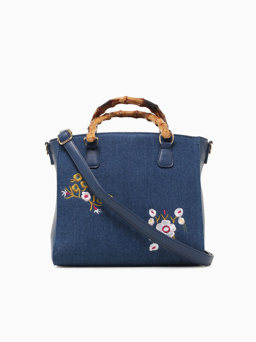 Flora Top Handle Denim Dark Blue