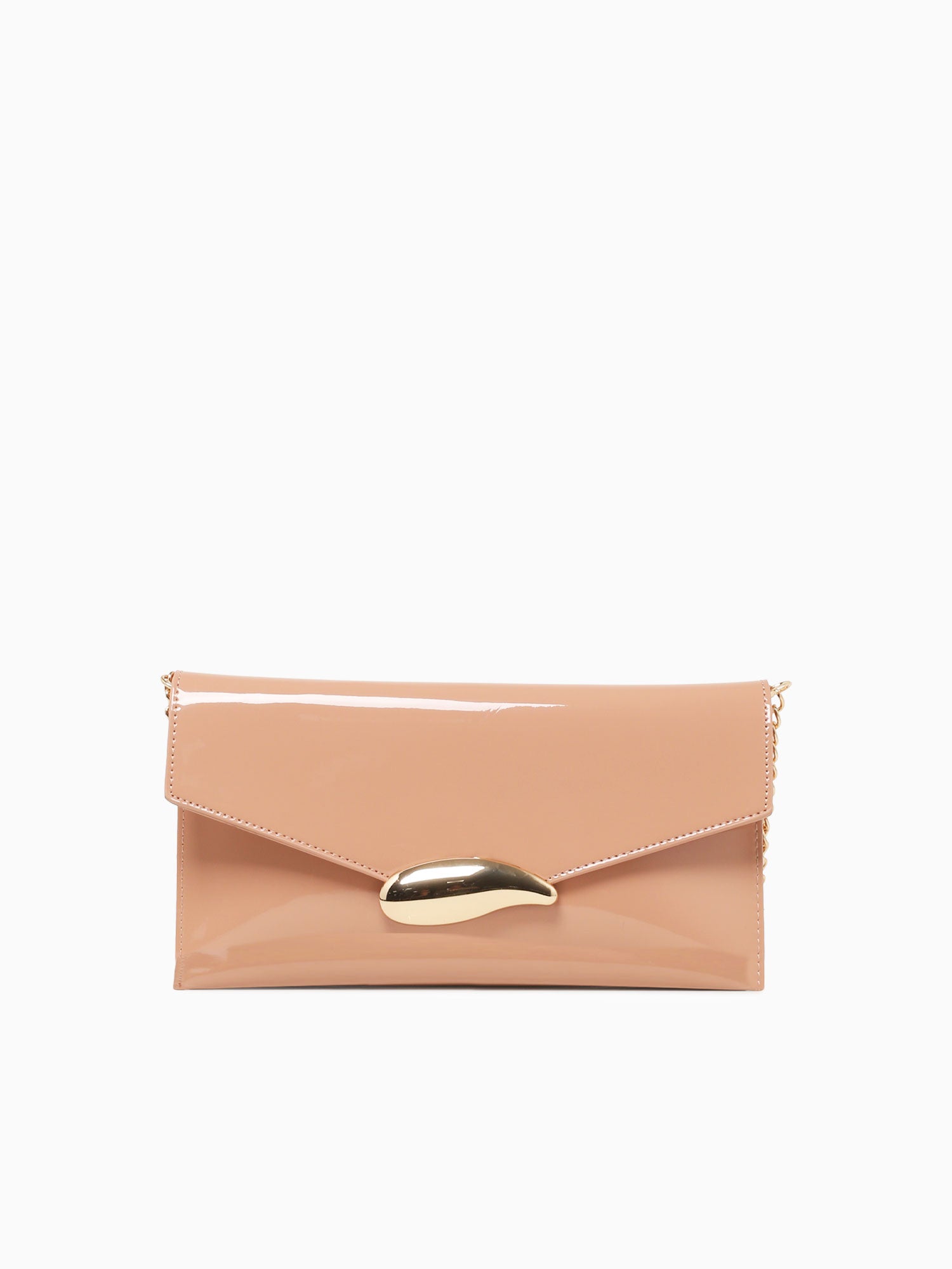 Victoria Clutch Nude Patent Beige