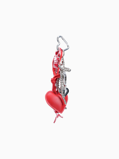 Heart Bag Charm Red Red