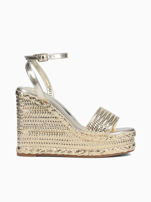 Katherine Gold Metallic Raffia Gold / 5 / M