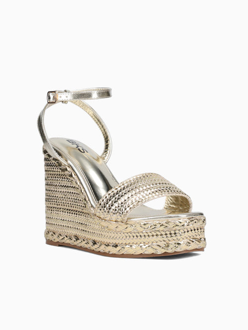 Katherine Gold Metallic Raffia Gold / 5 / M