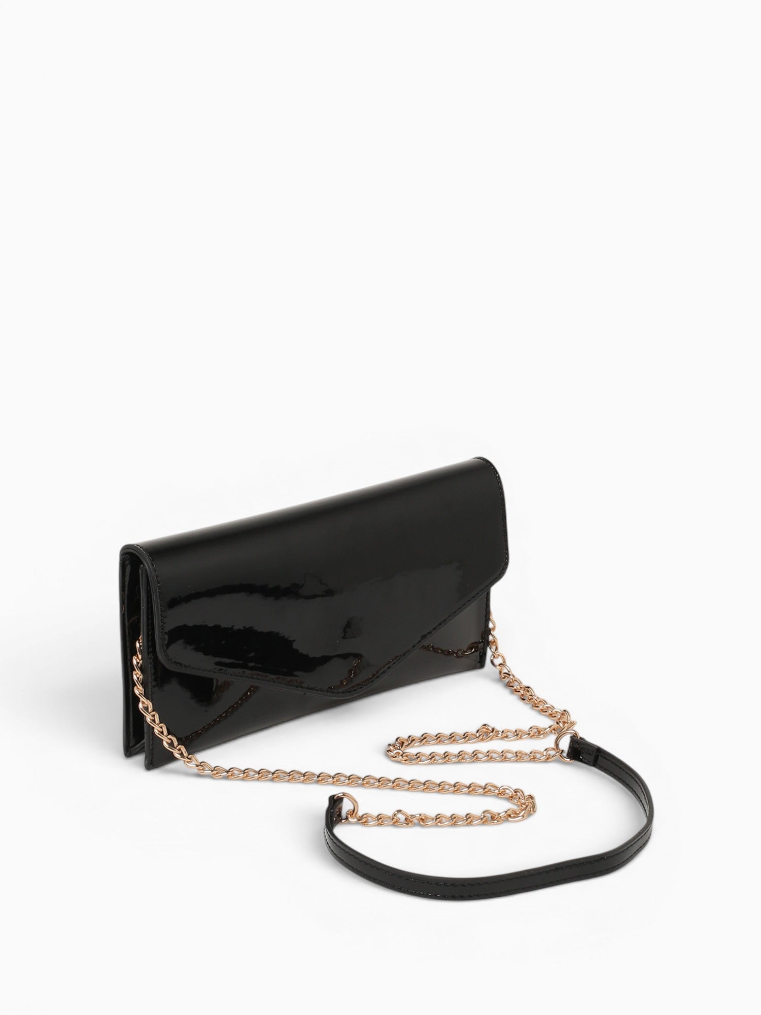 Riley Clutch Black Pat Black