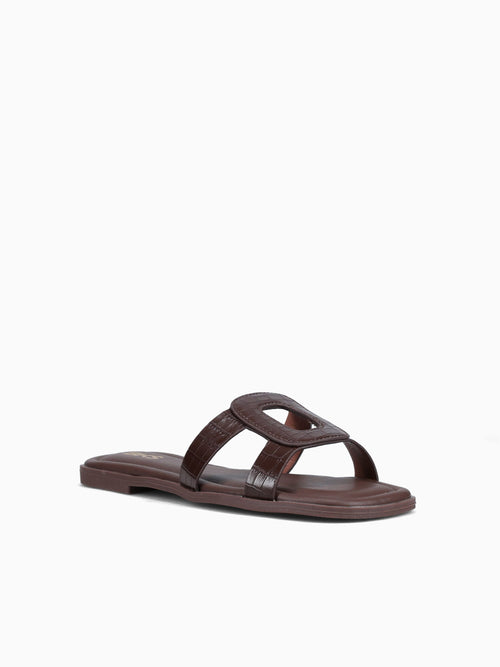 Imani Brown Croco Brown / 5 / M