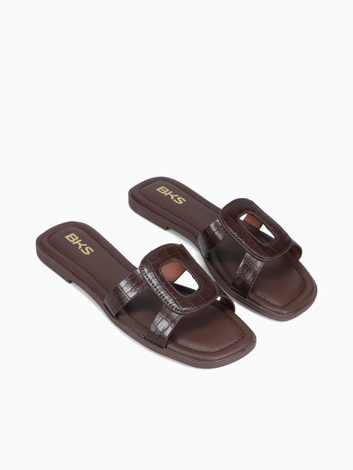Imani Brown Croco Brown / 5 / M