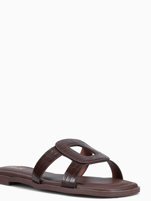 Imani Brown Croco Brown / 5 / M