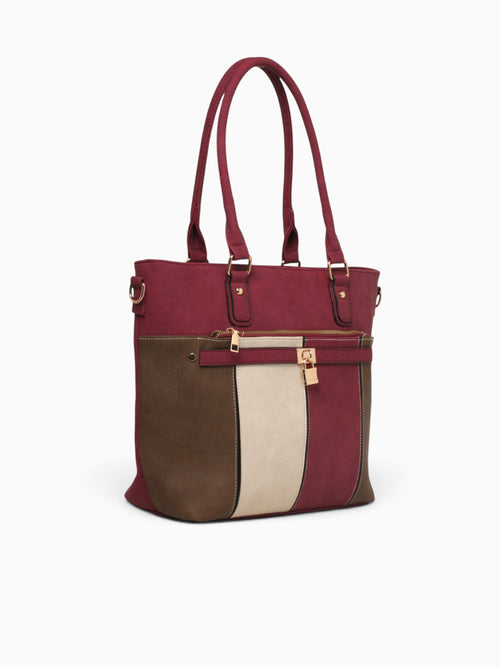 Francesca Tote Wine Multi Red Multi