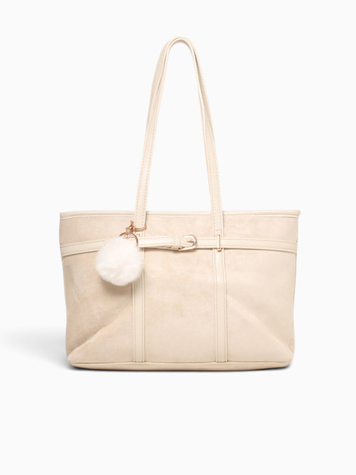 Belt Tote Beige Beige