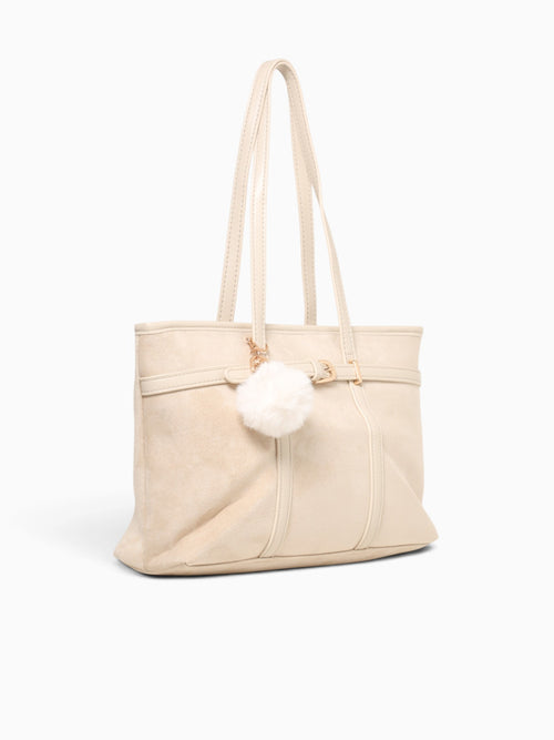 Belt Tote Beige Beige