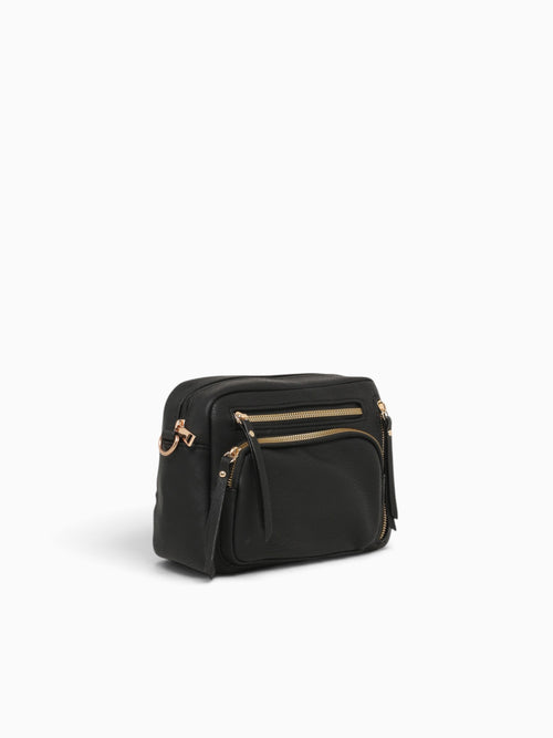 Multi Pocket Crossbody Black Black