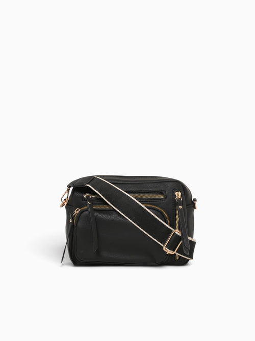 Multi Pocket Crossbody Black Black