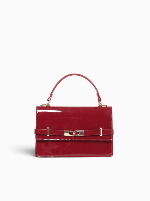 Fatima Top Handle Red Pat Red
