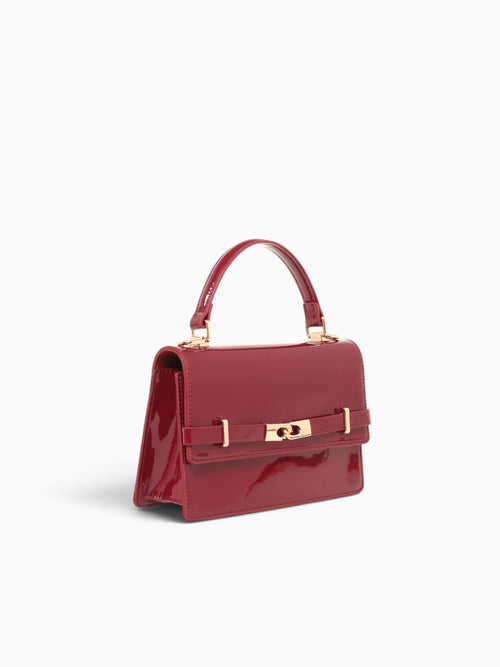 Fatima Top Handle Red Pat Red