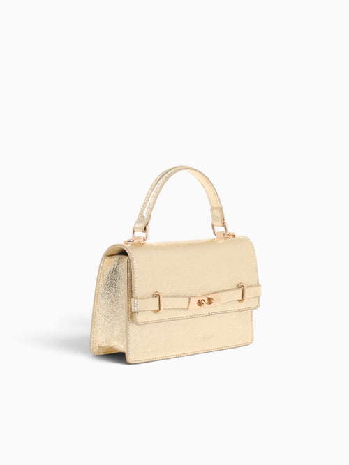 Fatima Top Handle Crinkled Gold Gold