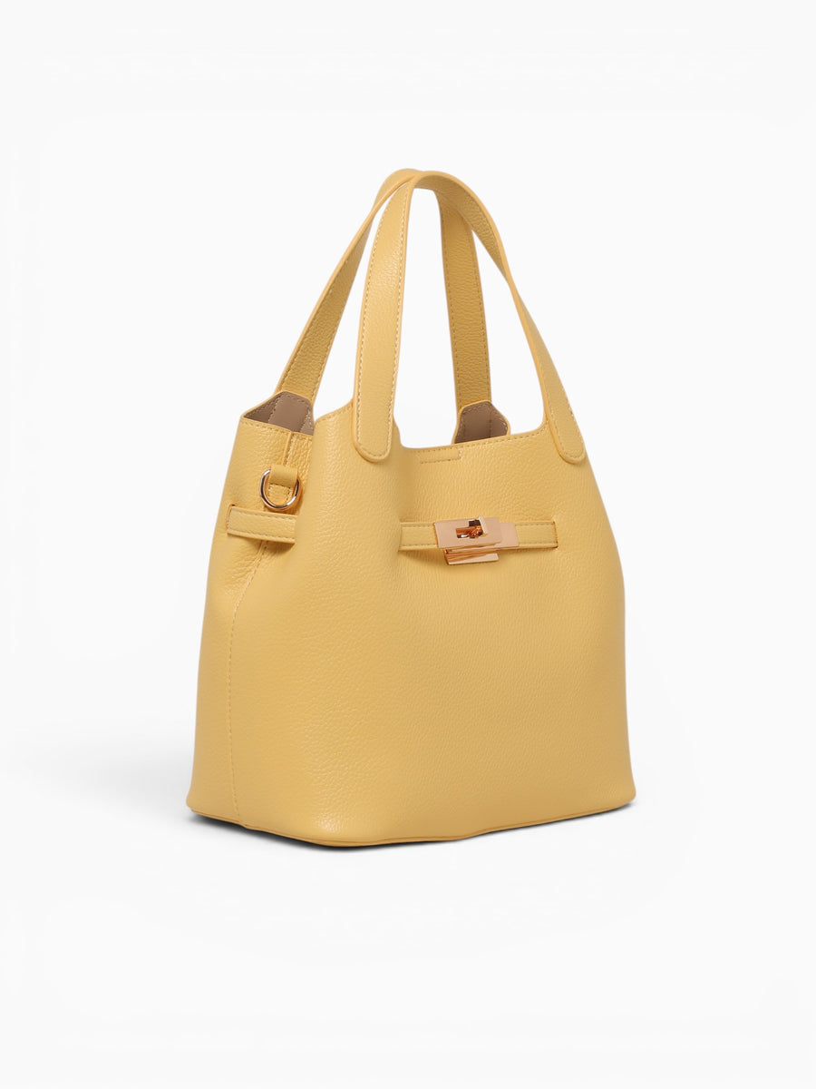 Amber Top Handle Bag Wt Light Yellow