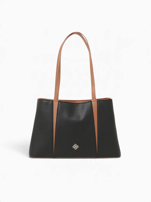 Jasmine Shoulder Bag Black Tan Black