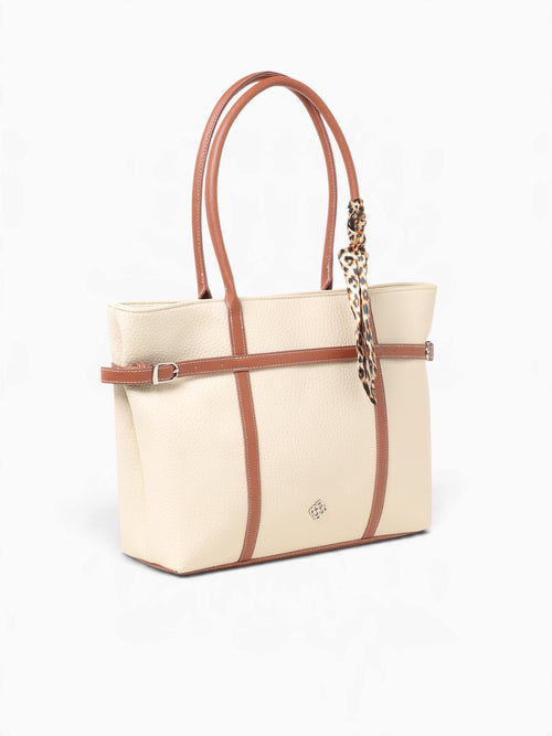 Jolene Tote Off White Tan Off White
